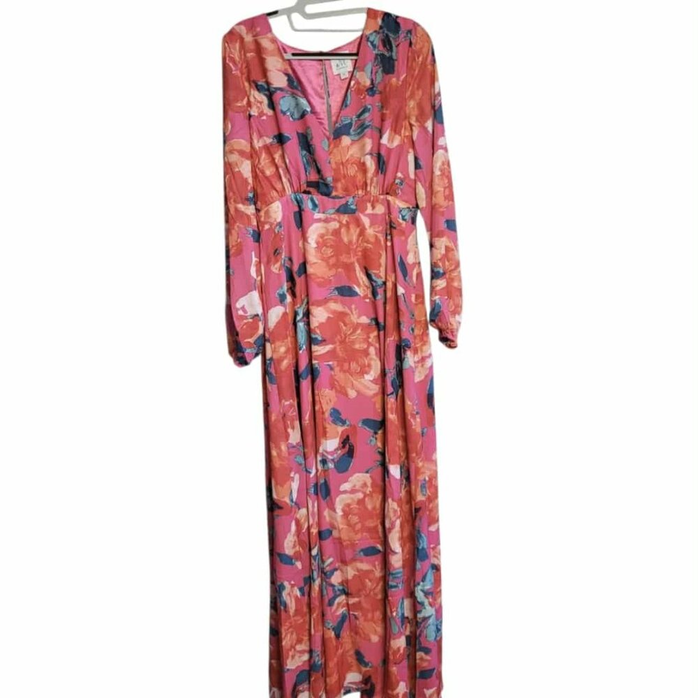 Shop The Mint Way Too Complicated Maxi Dress Pink Floral Boho Sz M